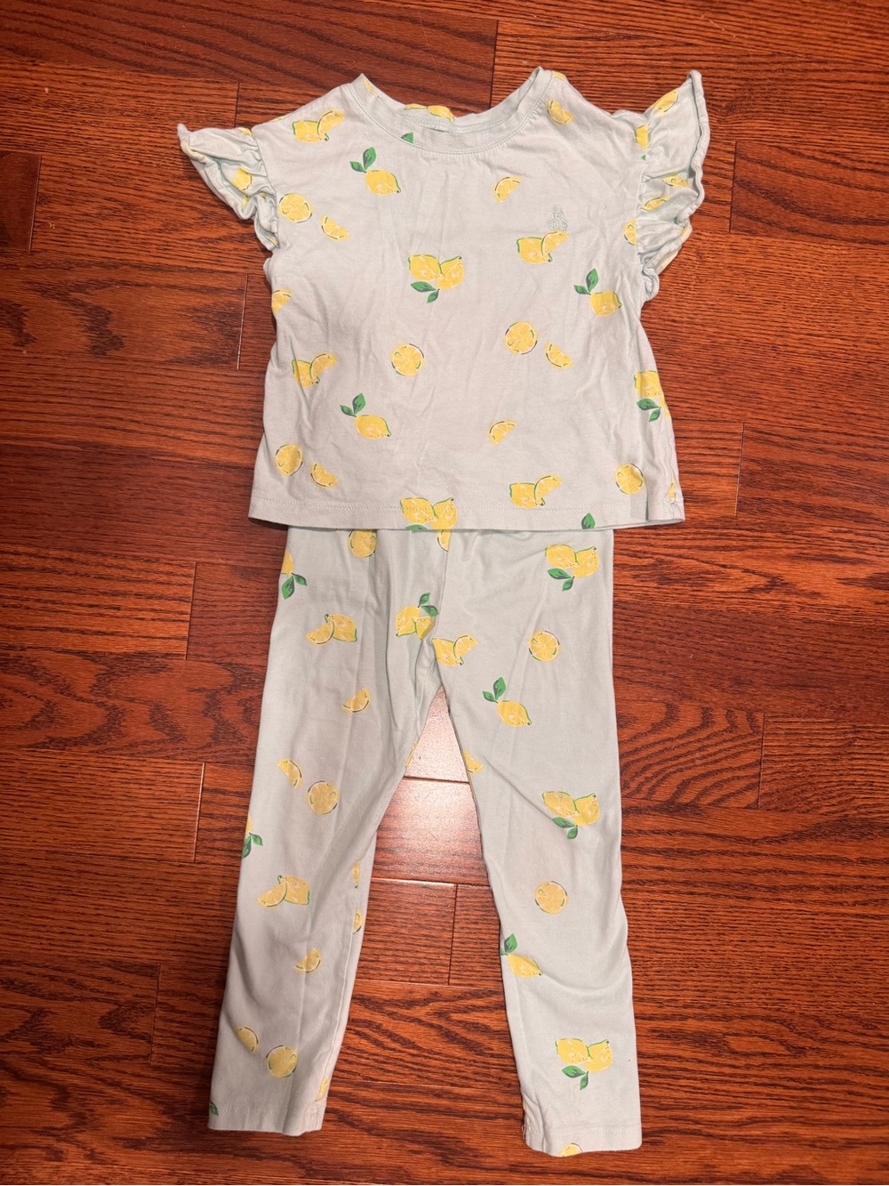 Kids Lemon Print  Set - Light Blue